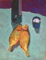 Рыбы и бутылка. 1961 г. Бумага, темпера, 59,5 х 76,5 Санкт-Петербург. Собрание автора