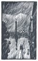 Александрийский столп. Дождь. 1964 г. Линогравюра, 20 х 12,5 г. Санкт-Петербург. Собрание автора