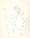 Портрет художника Иннокентия Дьяченко. 1979 г. Бумага, карандаш, 26 х 20,5. Санкт-Петербург. Собрание автора